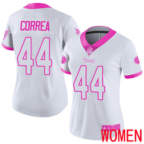 Tennessee Titans Limited White Pink Women Kamalei Correa Jersey NFL Football #44 Rush Fashion->tennessee titans->NFL Jersey